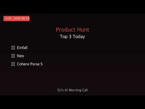 Product Hunt Top 3: Einfall, Neo, Cohere Parse 5 #Shorts
