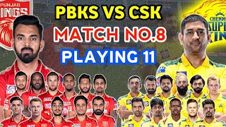 IPL 2021 - PBKS VS CSK PLAYING 11 | CSK VS PBKS IPL 2021 MATCH 8 | PITCH REPORT, TOSS & WINNERS