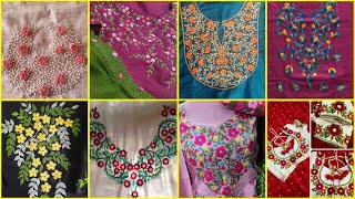 Hand embroidered kurti designs / hand embroidery designs for dresses / eid dresses hand embroidery