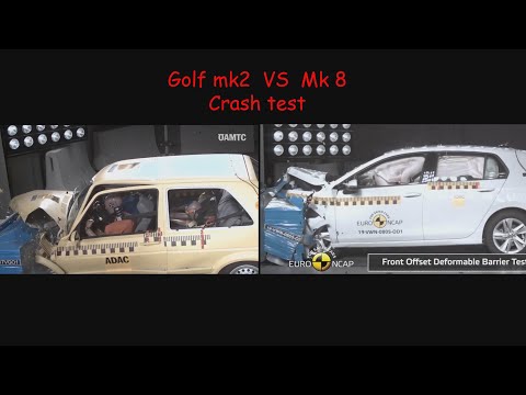Crash test VW Golf mk2 vs mk8