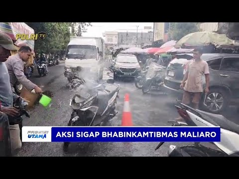 AKSI SIGAP BHABINKAMTIBMAS MALIARO ATASI KEBAKARAN MOTOR