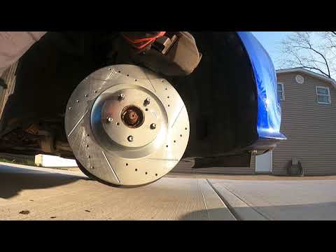 Replacing front brake pads and rotor. PowerStop Z23. 2014-2020 Lexus IS300 F-Sport