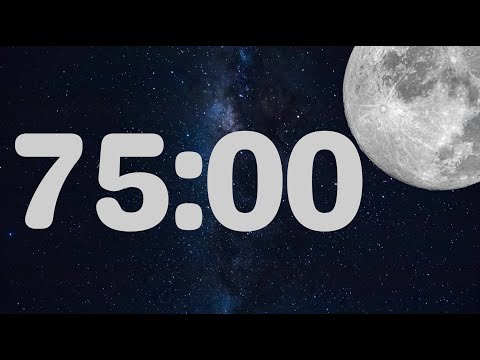 75 Minute Timer with Calm Piano Music | Fun Moon Timer with Music for Classroom | Piano Alarm at End