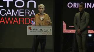 Troye Sivan receiving the Hamilton Award for Best Original Song for &quot;Revelation&quot; in Boy Erased