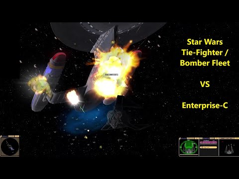 Tie Fighter Bomber Prototype Fleet VS USS Enterprise C | Star Trek VS Star Wars | Bridge Commander |