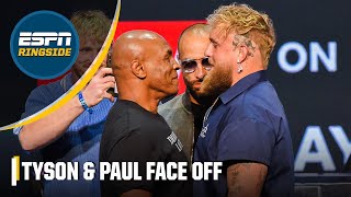 Mike Tyson & Jake Paul face off before boxing bout 👀 | ESPN Ringside
