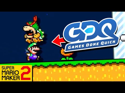Playing The Mario Maker 2 GDQ Blind Race Levels