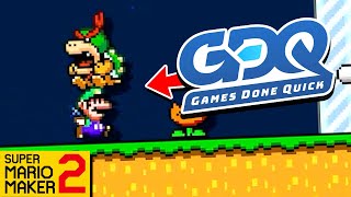 Playing The Mario Maker 2 GDQ Blind Race Levels