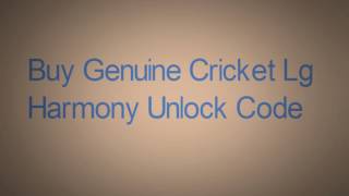 Unlock Cricket Lg Harmony