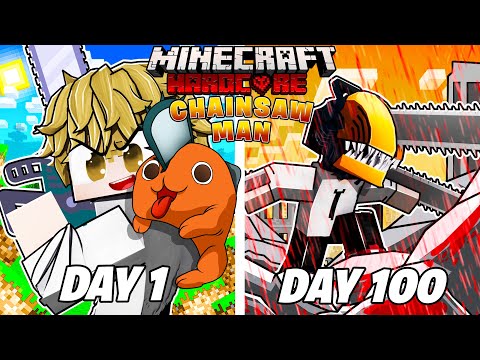 I Played Minecraft as CHAINSAW MAN For 100 DAYS… This Is What Happened