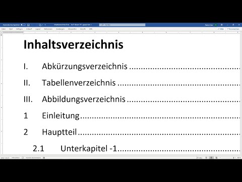 Word Inhaltsverzeichnis mit römischen und arabischen Zahlen nummerieren - Tutorial [nachträglich]