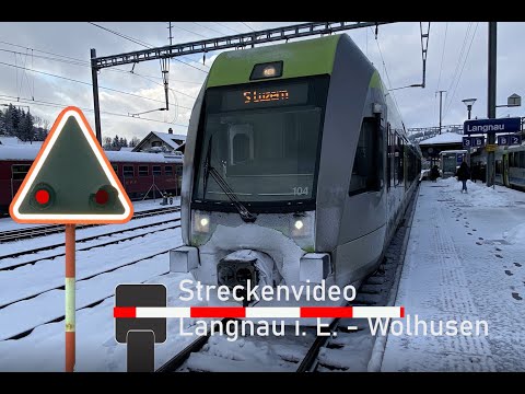 Cab ride Langnau i. E. to Wolhusen - Führerstandsmitfahrt Langnau i. E. nach Wolhusen (Winter)