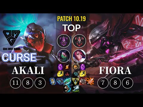 OMG Curse Akali vs Fiora Top - KR Patch 10.19