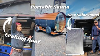 Vanlife Chaos at the Shop! Leaks, Repairs & a Surprise Sauna Build
