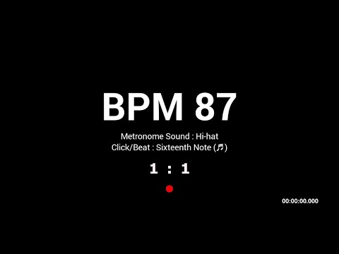 Metronome BPM 87 / Hi-hat / 16th (Half-opened)