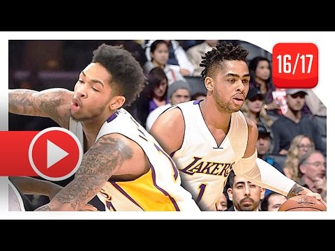 Brandon Ingram & D'Angelo Russell Full Highlights vs Spurs (2017.02.26) - 40 Pts Total