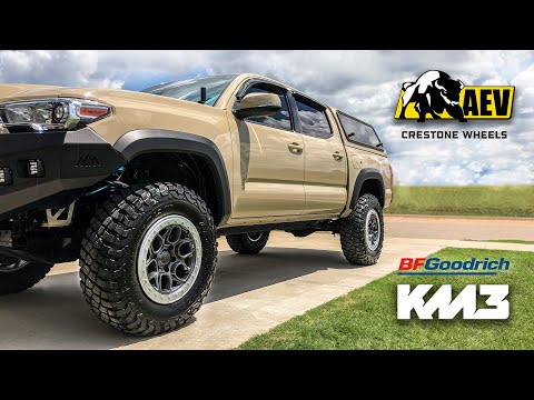 AEV Crestone Wheels & 34" BFG KM3 Tires Install on my Tacoma!