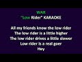 War - Low Rider KARAOKE