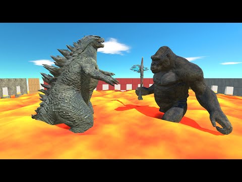 Godzilla 2014 Fights King Kong in Giant Lava Tank - ARBS