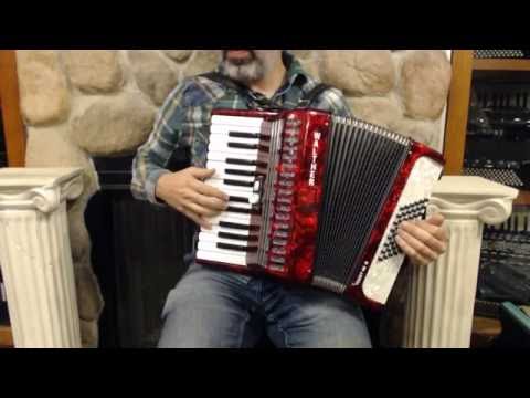 5965 - Red Walther Teeny 48 Piano Accordion MM 26 48 Compare to Weltmeister Perle $999