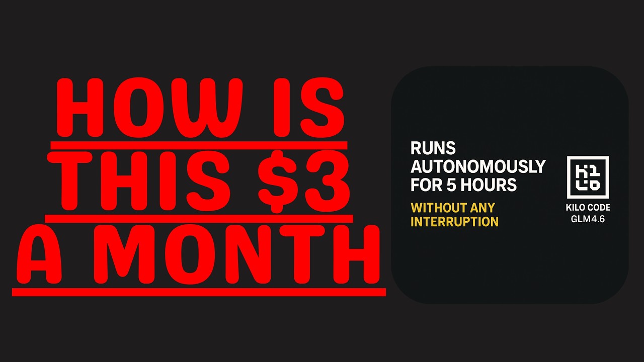 Kilo Code + GLM4.6 Ran For 4 HOURS STRAIGHT ($3 A MONTH?!)