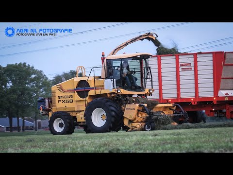 New Holland FX58 | 75 Hectare gras hakselen! | Melkveebedrijf Schroten Dalfsen | By night