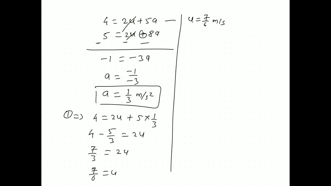 A particle travels 10m in first 5 sec and 10m in next 3 sec. Assuming constant acceleration what is
