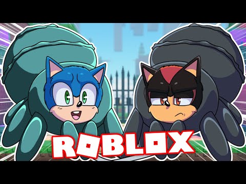 Movie Sonic and Movie Shadow Turn Into SPIDERS In Roblox!!