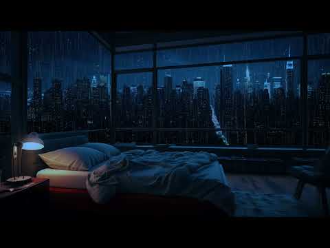 New York City Showers At Night For Sleeping | Relax With The Sound Of Rain On A Soft Bed