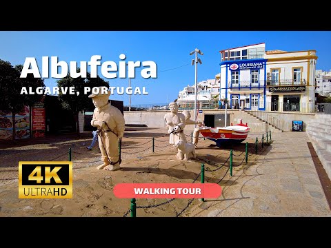Albufeira, Algarve 2023 🇵🇹 – Old Town Walking Tour Febuary – 4K