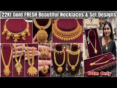 6Gm🔥STUNNING Tanishq Gold Necklace Set Designs Lightweight Gold Necklace Designs With Weight & Price