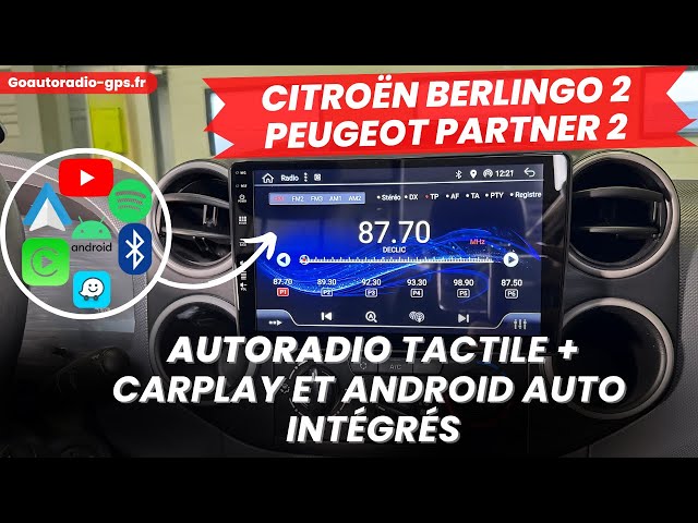 Vídeo relacionado con Roinvou 4+64G Radio Android para Citroen Berlingo & Peugeot Partner 2015-2018 Carplay Android Auto, 9 Pulgadas Incell Pantalla Táctil Estéreo Radio con GPS Bluetooth EQ WiFi RDS FM SWC Cámara Trasera