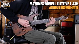 Video thumbnail for No Talking...Just Tones | Mayones Duvell Elite VF 7 Ash Body | Antique Brown Matte by Peach Guitars