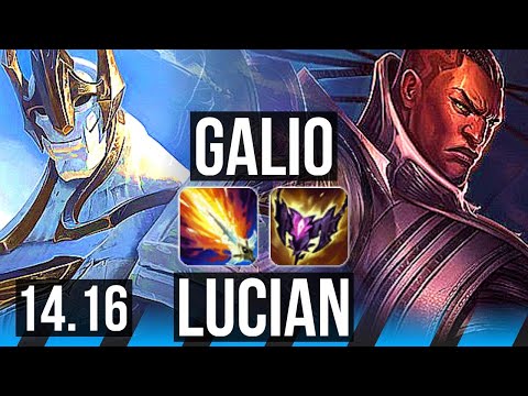 GALIO vs LUCIAN (MID) | 900+ games, 4k comeback | EUW Challenger | 14.16