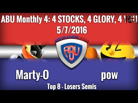 ABU Monthly 4: Marty-O (Greninja) vs. TEG | Pow (Pacman) - Smash 4 Top 8 Losers Semis