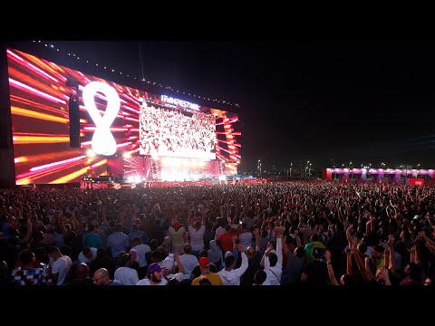 Massive crowd reacting to FIFA World Cup Final 2022