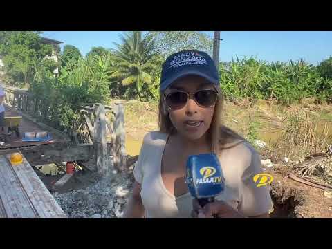 GAD DE SANTA ROSA Y PREFECTURA DE EL ORO REALIZAN ARREGLO DEL PUENTE LA VICTORIA