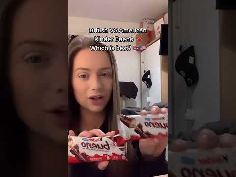 British VS American Kinder Bueno 🍫 Which is best? 🇬🇧🇺🇸 #british #american #tastetest #foryou #viral