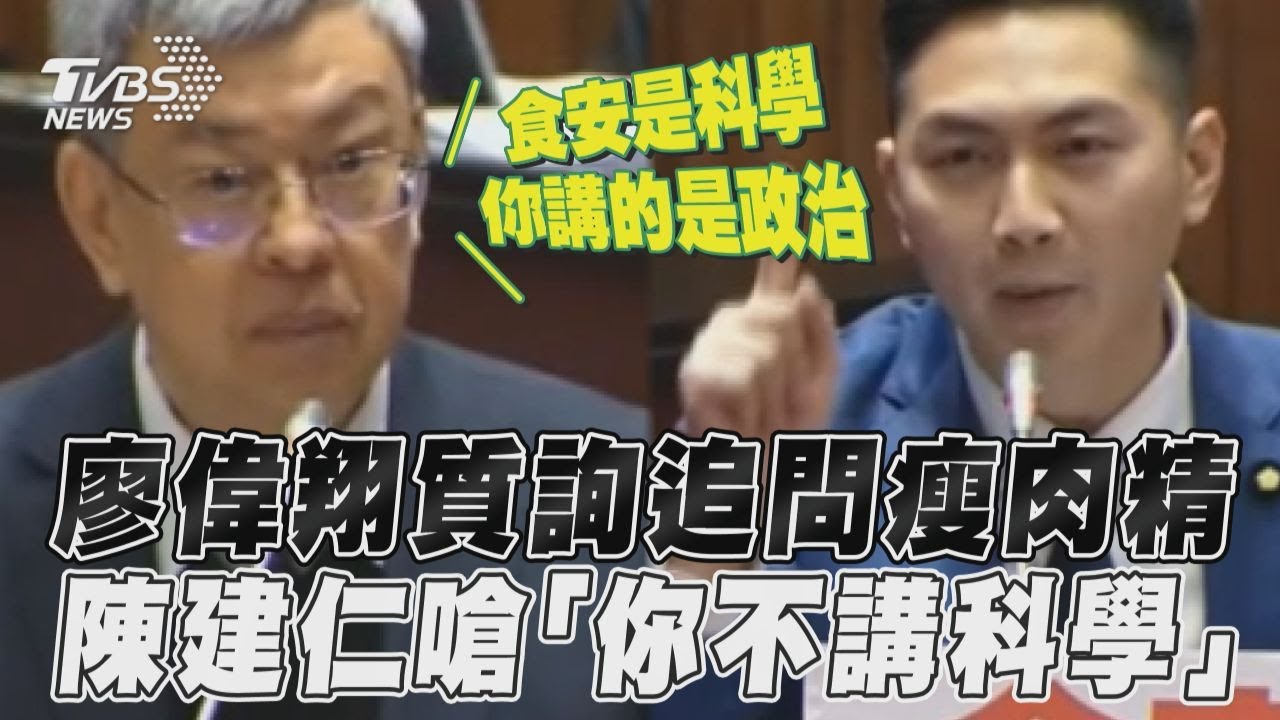 廖偉翔逼問瘦肉精　陳建仁嗆：食安是科學、你講的是政治