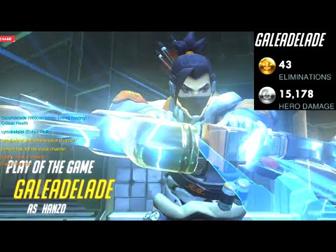 Gale Hanzo and Widow gameplay - 43 elims! POTG! [ Overwatch Season 29 Top 500 ]