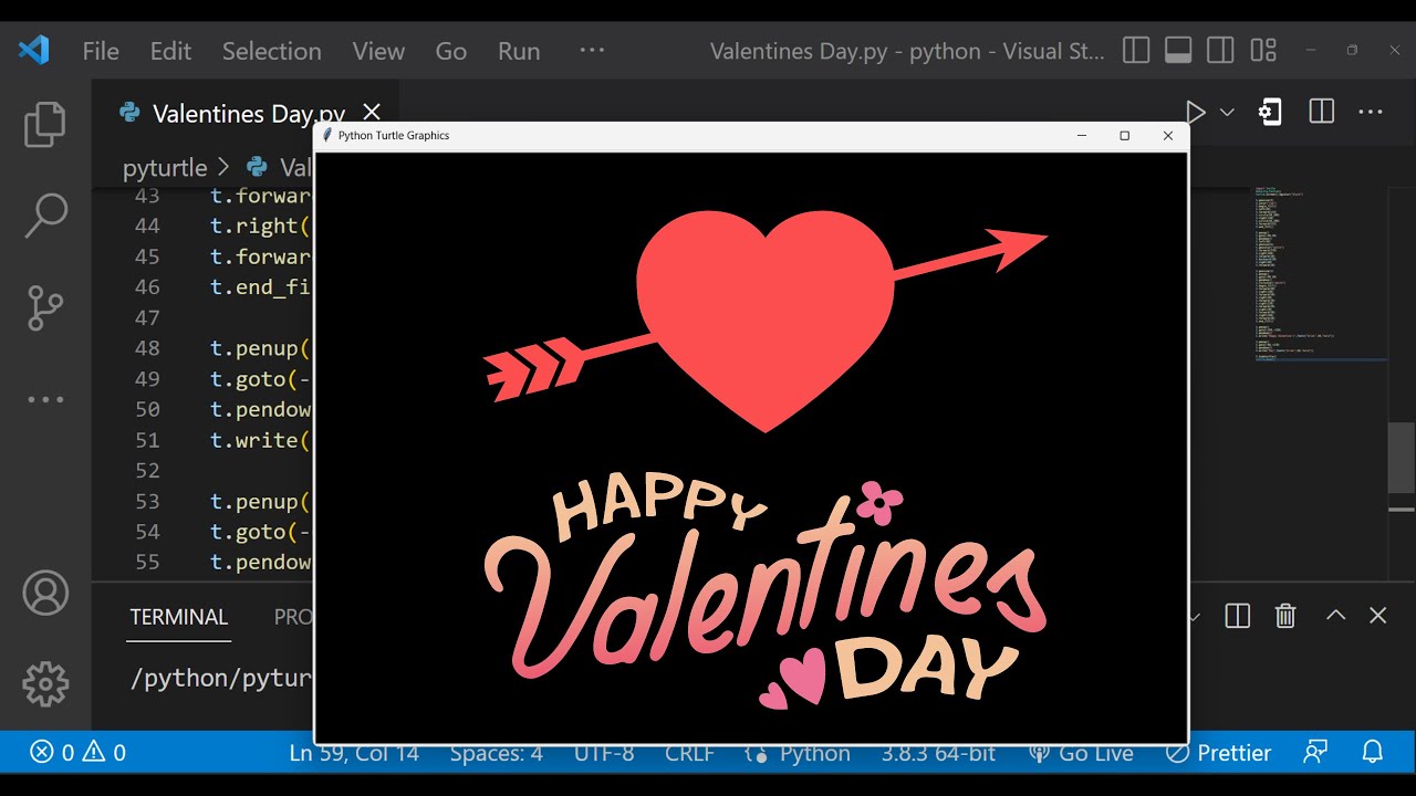 Happy Valentine's Day in Python Turtle | Impress your CRUSH💖using Python |