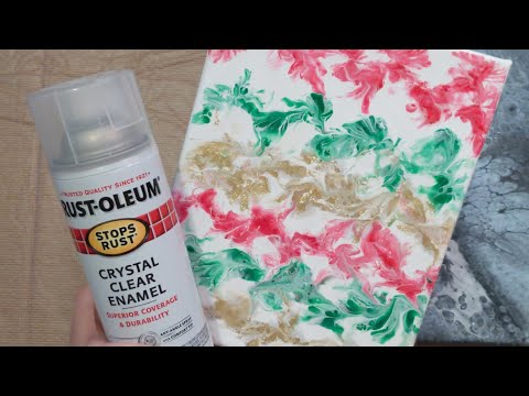 Testing Rust-oleum Crystal Clear Enamel Spray to Seal Acrylic Pour Paintings
