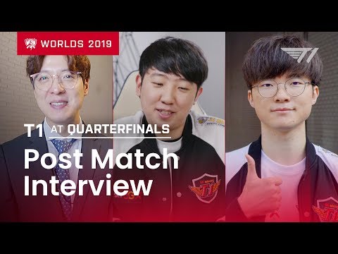 After Winning T1 vs SPY Quarterfinals | T1 at Worlds 2019