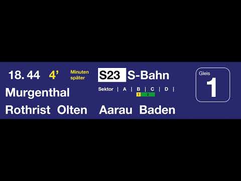 SBB TTS Information zur S23 nach Baden (+4)