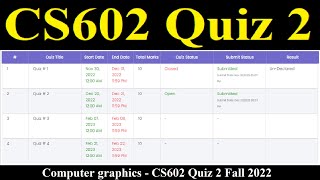 Download the video "CS602 Quiz 2 | CS602 QUIZ 2 FALL 2022 | Computer graphics - CS602 Quiz 2 Fall 2022"