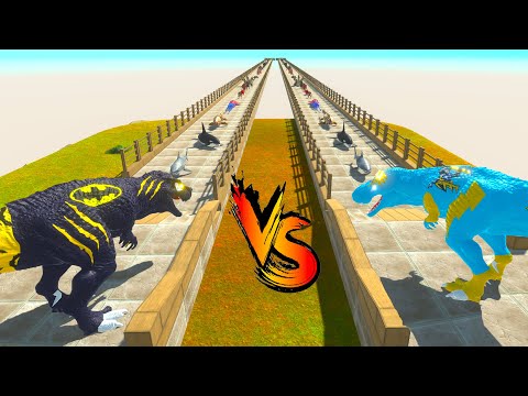 BATMAN T-REX vs Zeus T-REX WHICH IS STRONGER & FASTER - Animal Revolt Battle Simulator ARBS