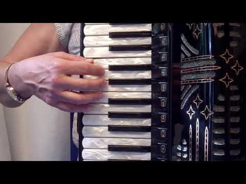 Spanien på pianodragspel höger hand