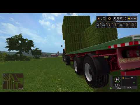 Farming Simulator 17 Autumn Oaks Ep. 18 Bale Hauling and Feeding Cattle