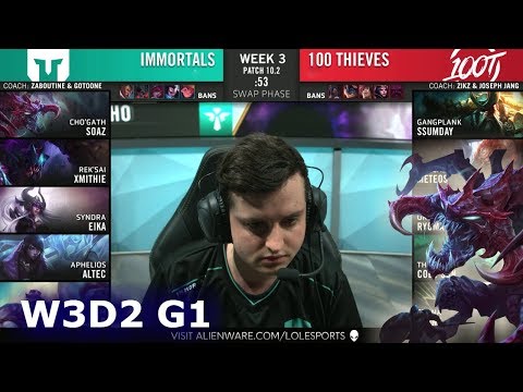 Immortals vs 100 Thieves | Week 3 Day 2 S10 LCS Spring 2020 | IMT vs 100 W3D2