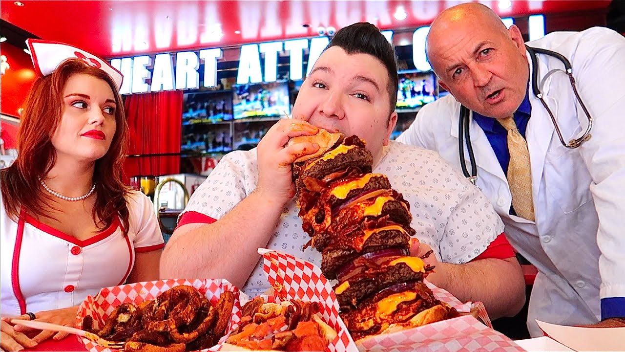 Heart Attack Grill • 20,000 Calorie Burger • MUKBANG